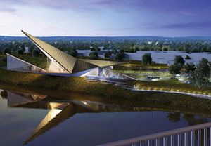 Architectural rendering of the star-shape US Marshals Museum in Ft. Smith, Arkansas. Image courtesy of the Museum.